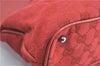 Authentic GUCCI Shoulder Tote Bag GG Canvas Leather 113016 Red J0480