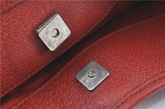 Authentic GUCCI Shoulder Tote Bag GG Canvas Leather 113016 Red J0480