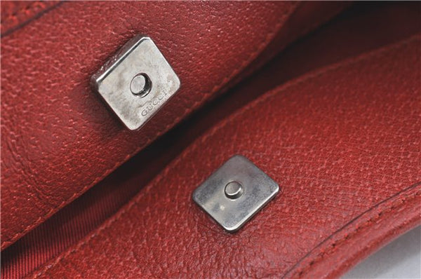 Authentic GUCCI Shoulder Tote Bag GG Canvas Leather 113016 Red J0480