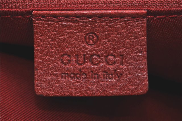 Authentic GUCCI Shoulder Tote Bag GG Canvas Leather 113016 Red J0480