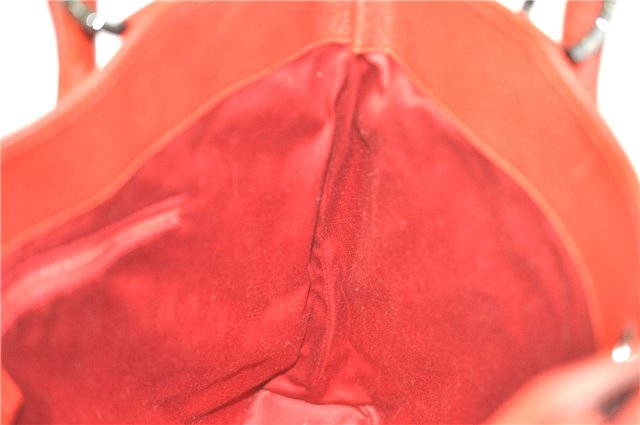 Authentic GUCCI Shoulder Tote Bag GG Canvas Leather 113016 Red J0480