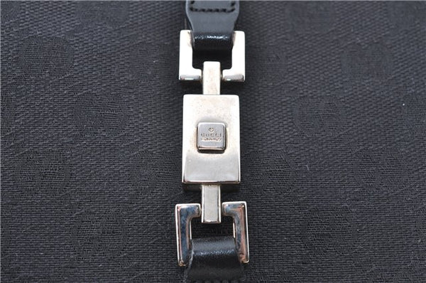 Authentic GUCCI Jackie Hand Tote Bag Purse GG Canvas Leather 0021065 Black J0481