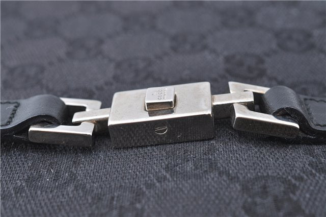 Authentic GUCCI Jackie Hand Tote Bag Purse GG Canvas Leather 0021065 Black J0481