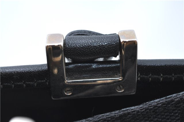 Authentic GUCCI Jackie Hand Tote Bag Purse GG Canvas Leather 0021065 Black J0481