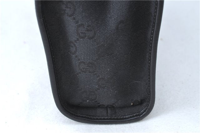 Authentic GUCCI Jackie Hand Tote Bag Purse GG Canvas Leather 0021065 Black J0481