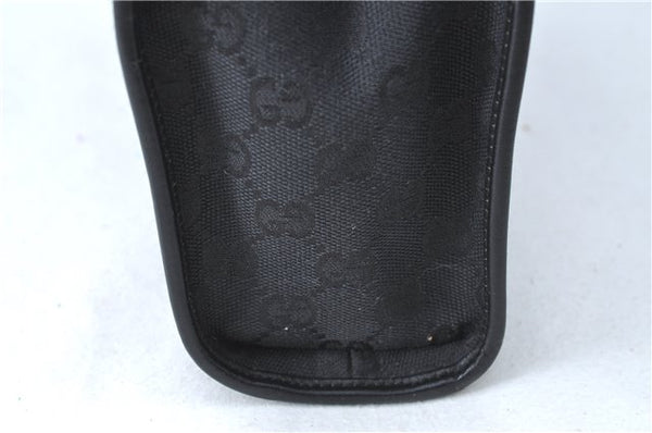 Authentic GUCCI Jackie Hand Tote Bag Purse GG Canvas Leather 0021065 Black J0481