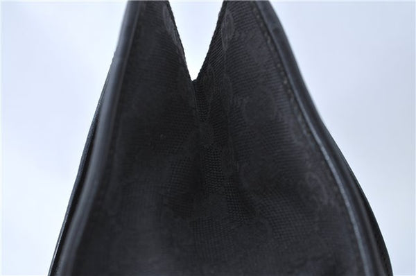 Authentic GUCCI Jackie Hand Tote Bag Purse GG Canvas Leather 0021065 Black J0481