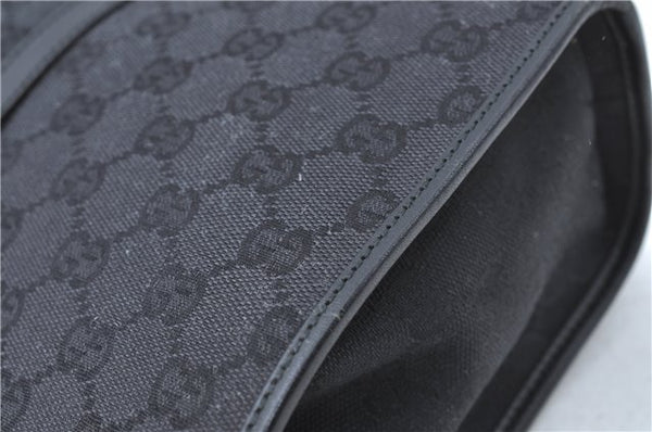 Authentic GUCCI Jackie Hand Tote Bag Purse GG Canvas Leather 0021065 Black J0481
