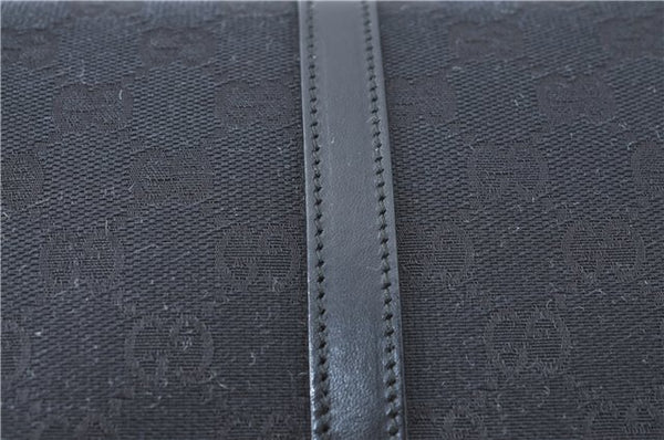 Authentic GUCCI Jackie Hand Tote Bag Purse GG Canvas Leather 0021065 Black J0481