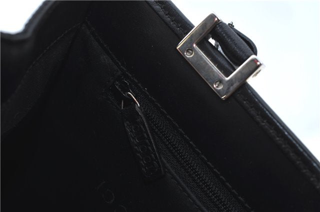 Authentic GUCCI Jackie Hand Tote Bag Purse GG Canvas Leather 0021065 Black J0481