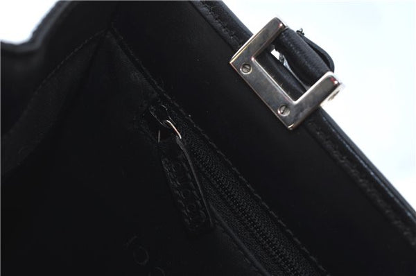 Authentic GUCCI Jackie Hand Tote Bag Purse GG Canvas Leather 0021065 Black J0481