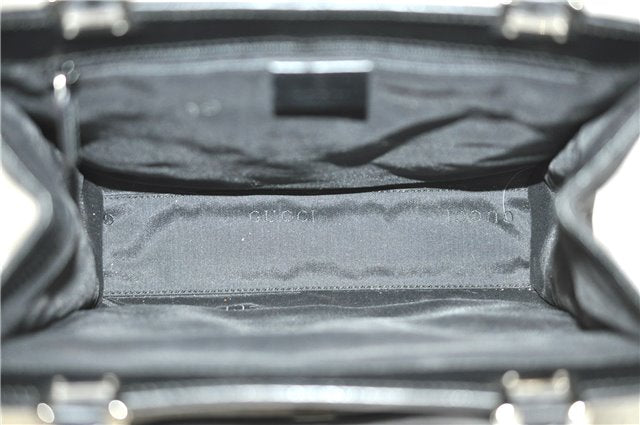 Authentic GUCCI Jackie Hand Tote Bag Purse GG Canvas Leather 0021065 Black J0481