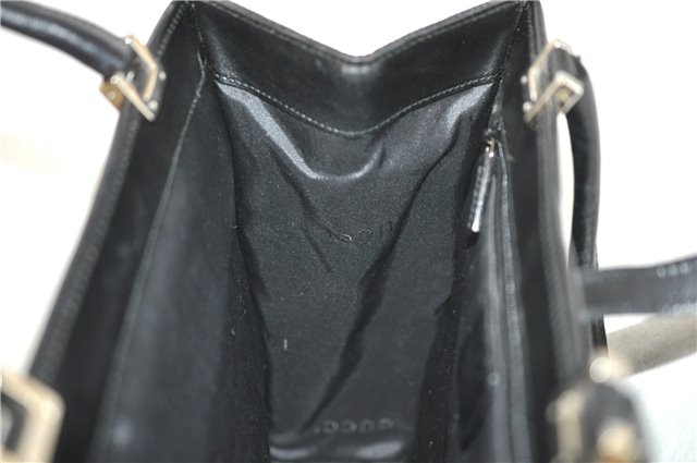 Authentic GUCCI Jackie Hand Tote Bag Purse GG Canvas Leather 0021065 Black J0481