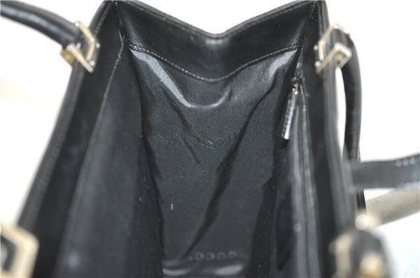 Authentic GUCCI Jackie Hand Tote Bag Purse GG Canvas Leather 0021065 Black J0481