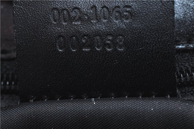 Authentic GUCCI Jackie Hand Tote Bag Purse GG Canvas Leather 0021065 Black J0481