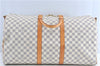 Auth Louis Vuitton Damier Azur Keepall Bandouliere 55 Boston Bag N41429 LV J0485