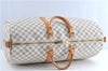 Auth Louis Vuitton Damier Azur Keepall Bandouliere 55 Boston Bag N41429 LV J0485