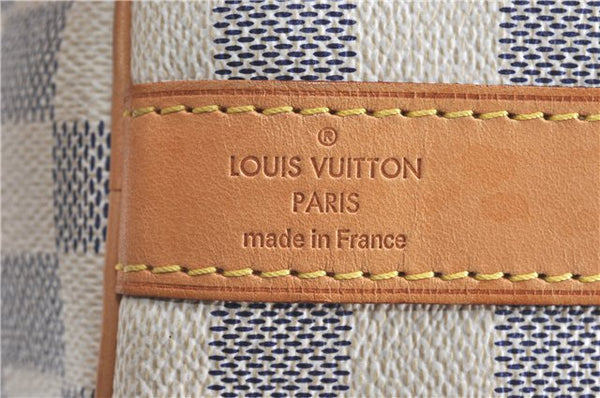 Auth Louis Vuitton Damier Azur Keepall Bandouliere 55 Boston Bag N41429 LV J0485