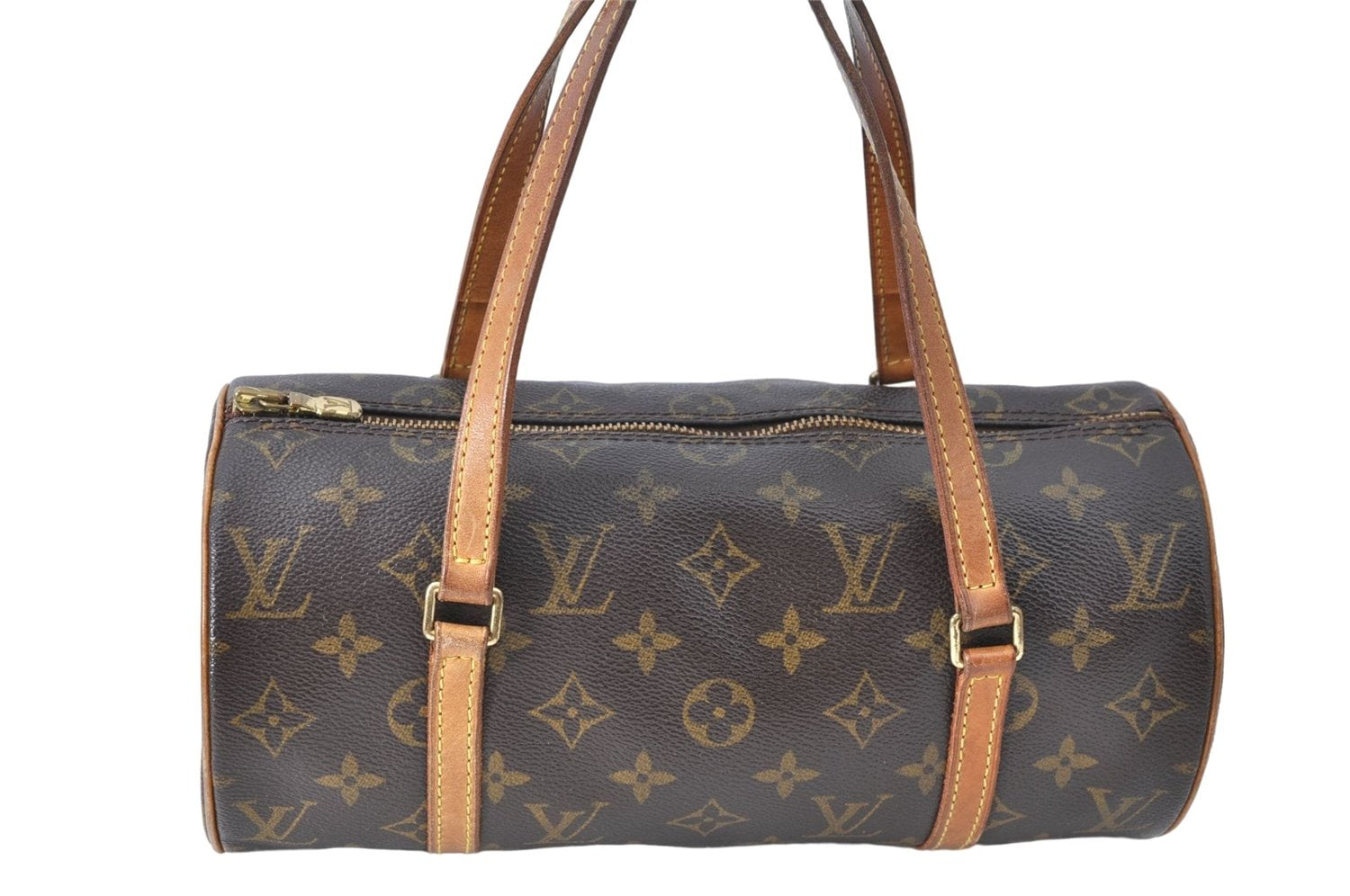 Authentic Louis Vuitton Monogram Papillon 28 Hand Bag LV J0488