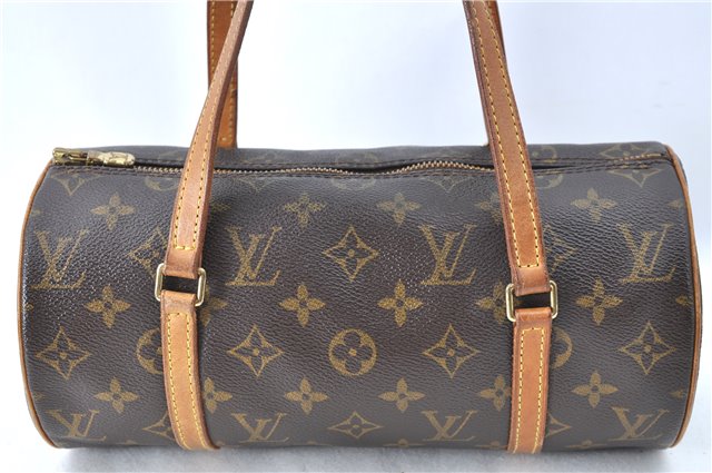Authentic Louis Vuitton Monogram Papillon 28 Hand Bag LV J0488