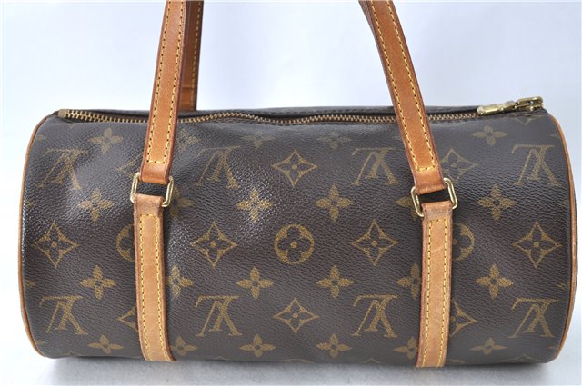 Authentic Louis Vuitton Monogram Papillon 28 Hand Bag LV J0488