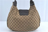 GUCCI Web Sherry Line Shoulder Hand Bag GG Canvas Leather 296851 Brown J0490