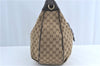 GUCCI Web Sherry Line Shoulder Hand Bag GG Canvas Leather 296851 Brown J0490