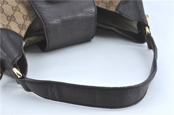 GUCCI Web Sherry Line Shoulder Hand Bag GG Canvas Leather 296851 Brown J0490