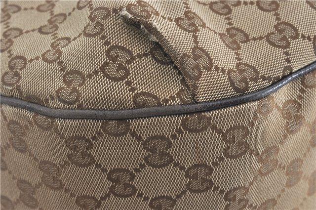GUCCI Web Sherry Line Shoulder Hand Bag GG Canvas Leather 296851 Brown J0490