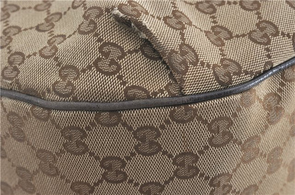 GUCCI Web Sherry Line Shoulder Hand Bag GG Canvas Leather 296851 Brown J0490