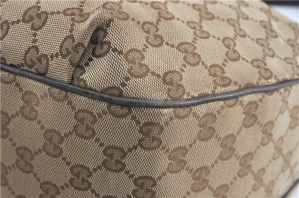 GUCCI Web Sherry Line Shoulder Hand Bag GG Canvas Leather 296851 Brown J0490