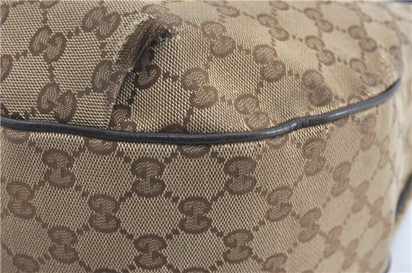 GUCCI Web Sherry Line Shoulder Hand Bag GG Canvas Leather 296851 Brown J0490