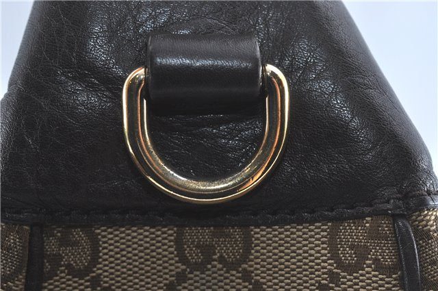 GUCCI Web Sherry Line Shoulder Hand Bag GG Canvas Leather 296851 Brown J0490