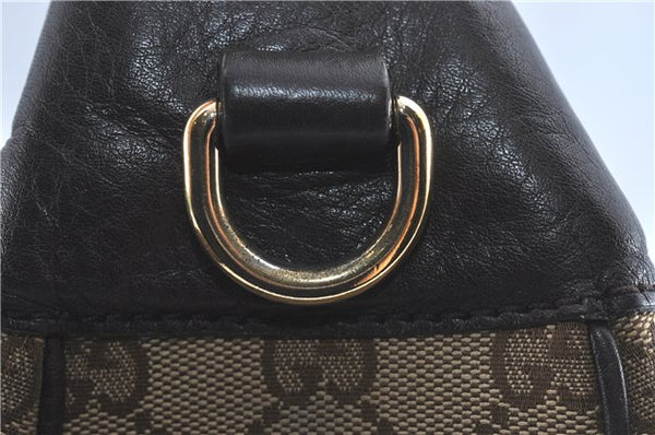 GUCCI Web Sherry Line Shoulder Hand Bag GG Canvas Leather 296851 Brown J0490