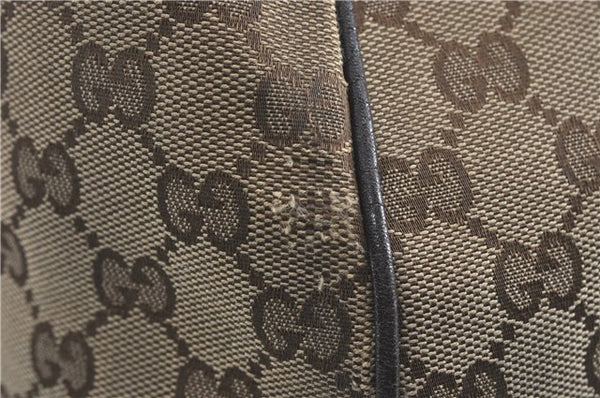 GUCCI Web Sherry Line Shoulder Hand Bag GG Canvas Leather 296851 Brown J0490