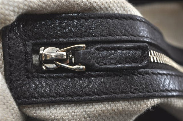 GUCCI Web Sherry Line Shoulder Hand Bag GG Canvas Leather 296851 Brown J0490