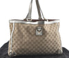 Authentic GUCCI Abbey Shoulder Tote Bag GG Canvas Leather 141472 Beige J0491