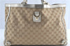 Authentic GUCCI Abbey Shoulder Tote Bag GG Canvas Leather 141472 Beige J0491