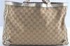 Authentic GUCCI Abbey Shoulder Tote Bag GG Canvas Leather 141472 Beige J0491