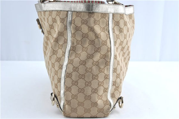 Authentic GUCCI Abbey Shoulder Tote Bag GG Canvas Leather 141472 Beige J0491