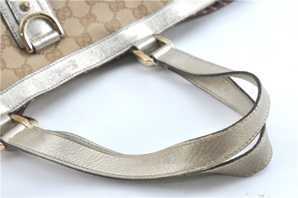 Authentic GUCCI Abbey Shoulder Tote Bag GG Canvas Leather 141472 Beige J0491