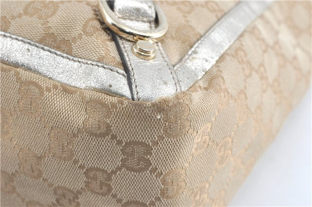Authentic GUCCI Abbey Shoulder Tote Bag GG Canvas Leather 141472 Beige J0491