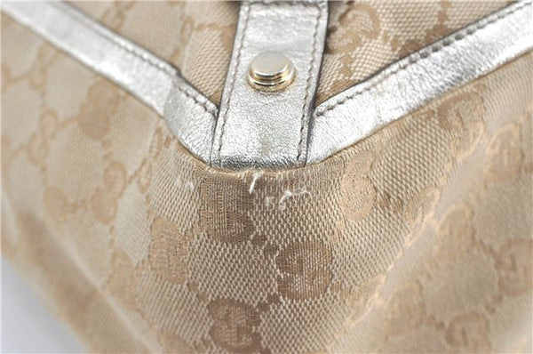 Authentic GUCCI Abbey Shoulder Tote Bag GG Canvas Leather 141472 Beige J0491
