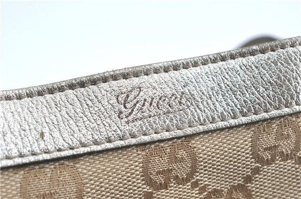 Authentic GUCCI Abbey Shoulder Tote Bag GG Canvas Leather 141472 Beige J0491