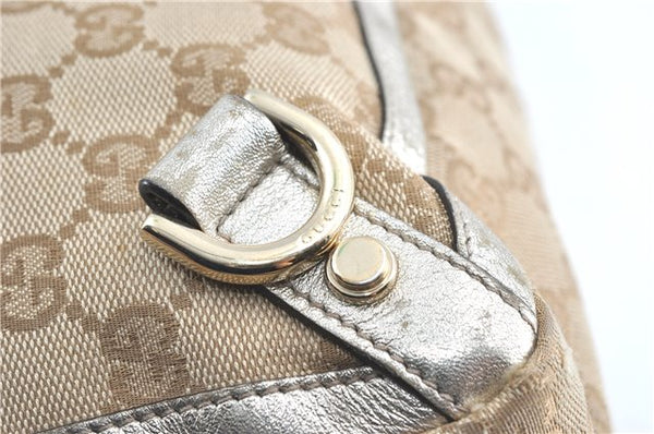 Authentic GUCCI Abbey Shoulder Tote Bag GG Canvas Leather 141472 Beige J0491