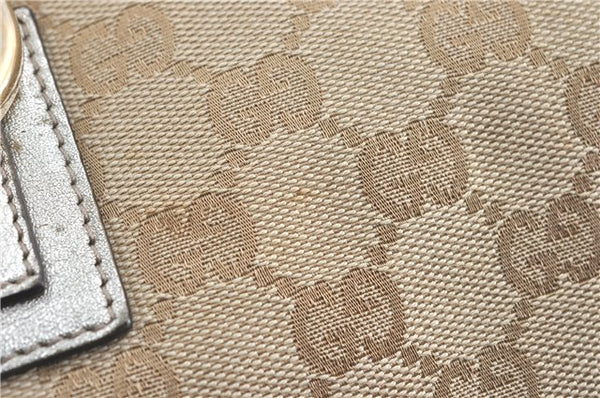 Authentic GUCCI Abbey Shoulder Tote Bag GG Canvas Leather 141472 Beige J0491