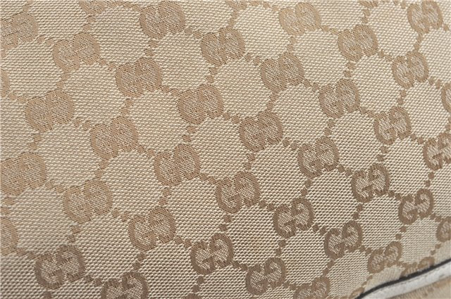 Authentic GUCCI Abbey Shoulder Tote Bag GG Canvas Leather 141472 Beige J0491