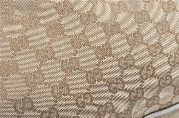 Authentic GUCCI Abbey Shoulder Tote Bag GG Canvas Leather 141472 Beige J0491