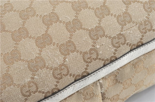 Authentic GUCCI Abbey Shoulder Tote Bag GG Canvas Leather 141472 Beige J0491