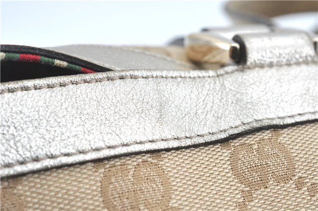 Authentic GUCCI Abbey Shoulder Tote Bag GG Canvas Leather 141472 Beige J0491